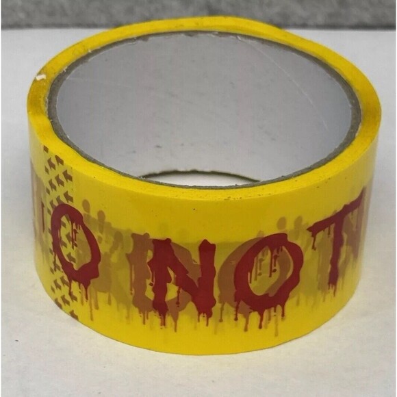 Lot of 2 Rolls Halloween Bloody Do Not Enter Decor Yellow Caution Tape - Picture 7 of 12